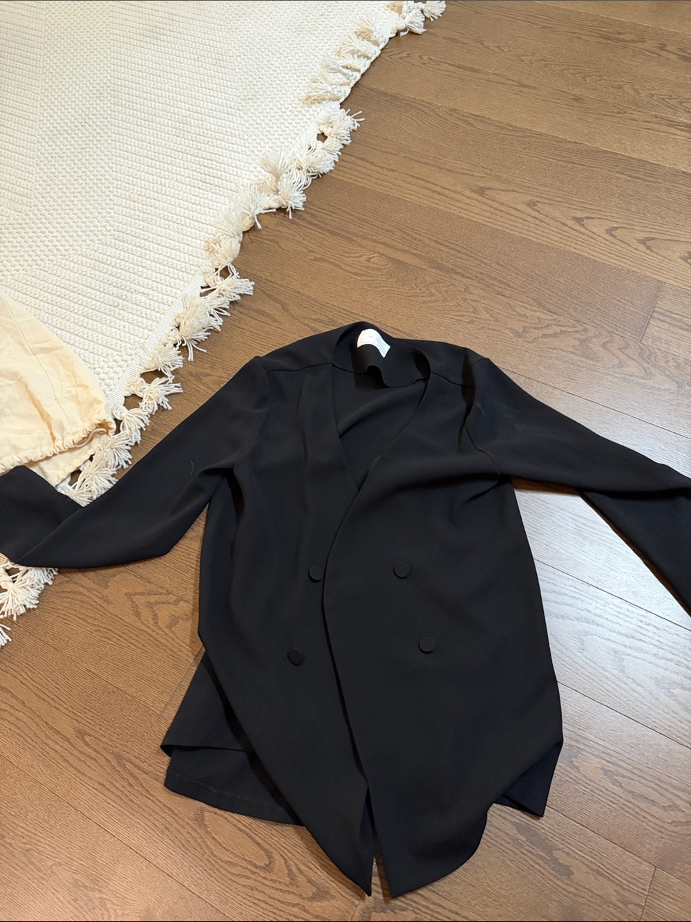 OAK + FORT Black Double-Breasted Blazer